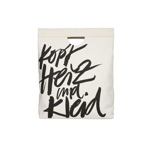 New DOROTHEE SCHUMACHER Canvas X-Large Tote Bag Beige & Black Canvas